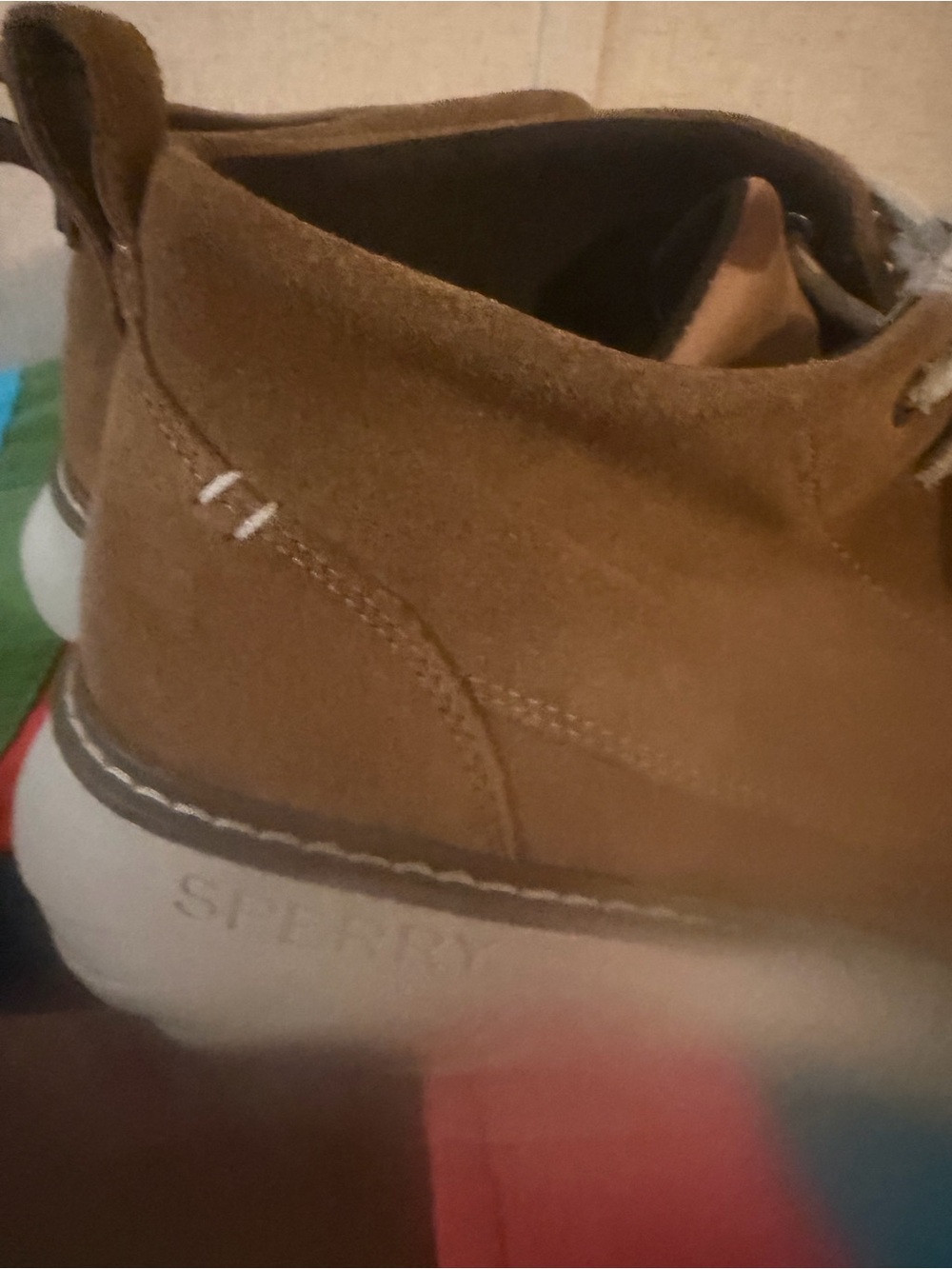 Sperry Tan Suede Chukka Boots with Light Laces - Picture 6 of 6
